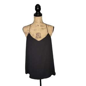 Loft Women's Black Razer Back Spaghetti Strap Top Size Medium